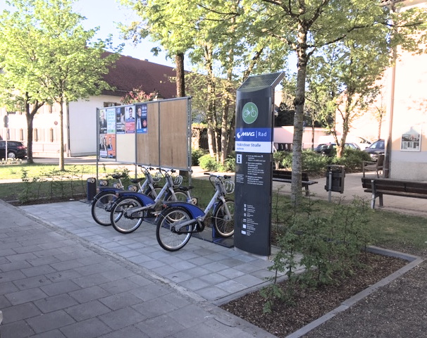 Foto einer MVG Mietradstation in Aschheim