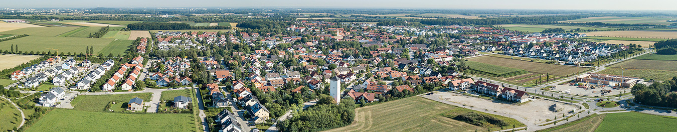 Foto Panoramaluftbild von Aschheim