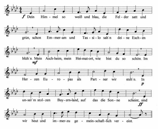 Foto der Aschheimer Hymne mit Noten