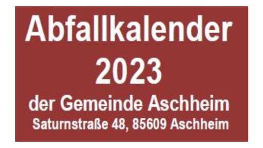 Foto Titelbild Abfallkalender